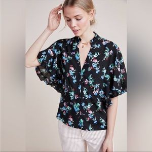 Anthropologie Multicolor Floral Blouse